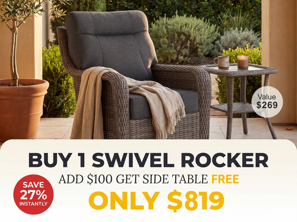 The Monolith Outdoor Wicker Swivel Rocker Chair