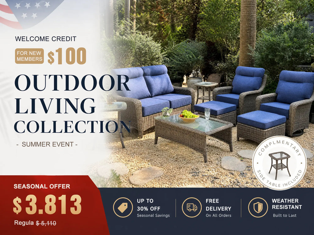 The Monolith 8-Piece Swivel Rocker & Loveseat Lounge Set (Chairs + Loveseat Combo)