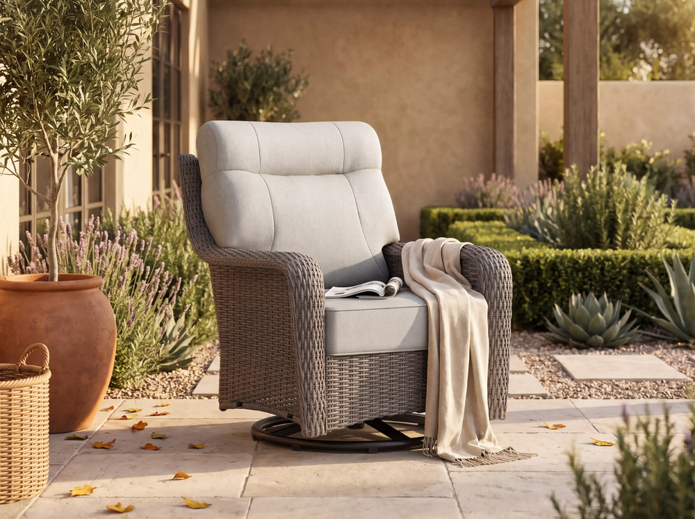 The Monolith Outdoor Wicker Swivel Rocker Chair