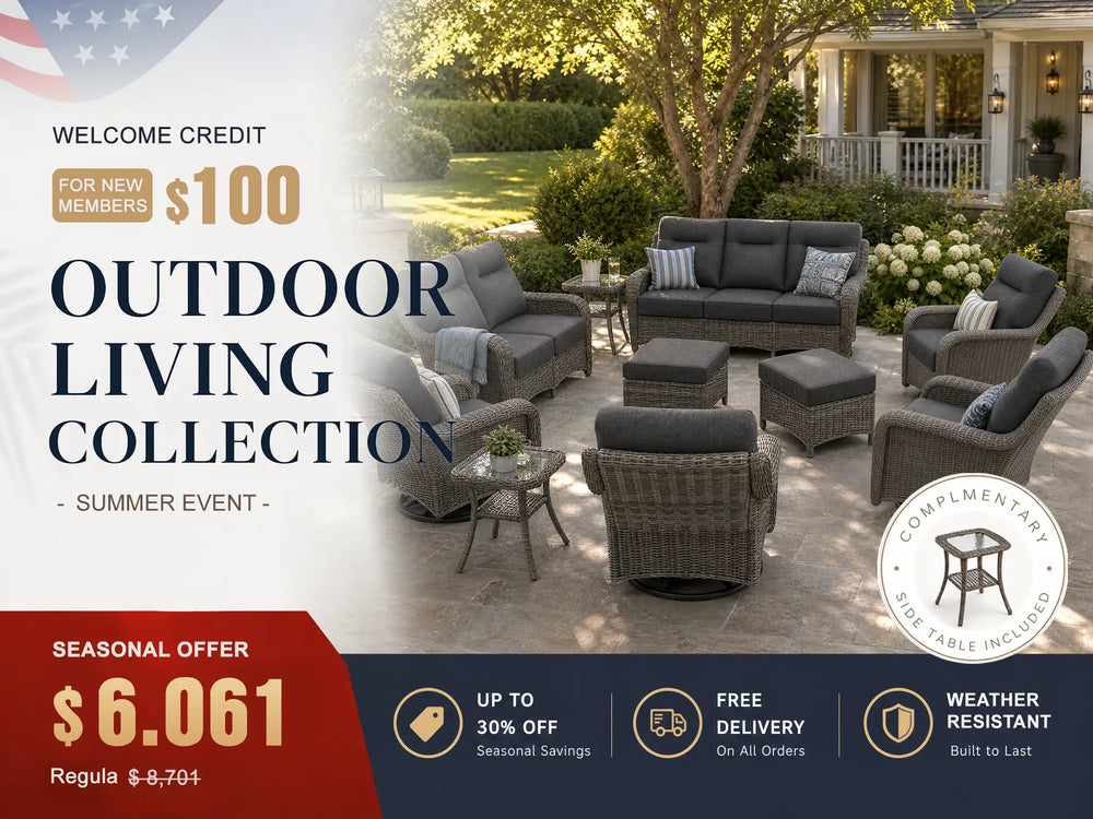 The Monolith 10-Piece Swivel Rocker, Sofa & Loveseat Set (4 Chairs + 2 Sofas)