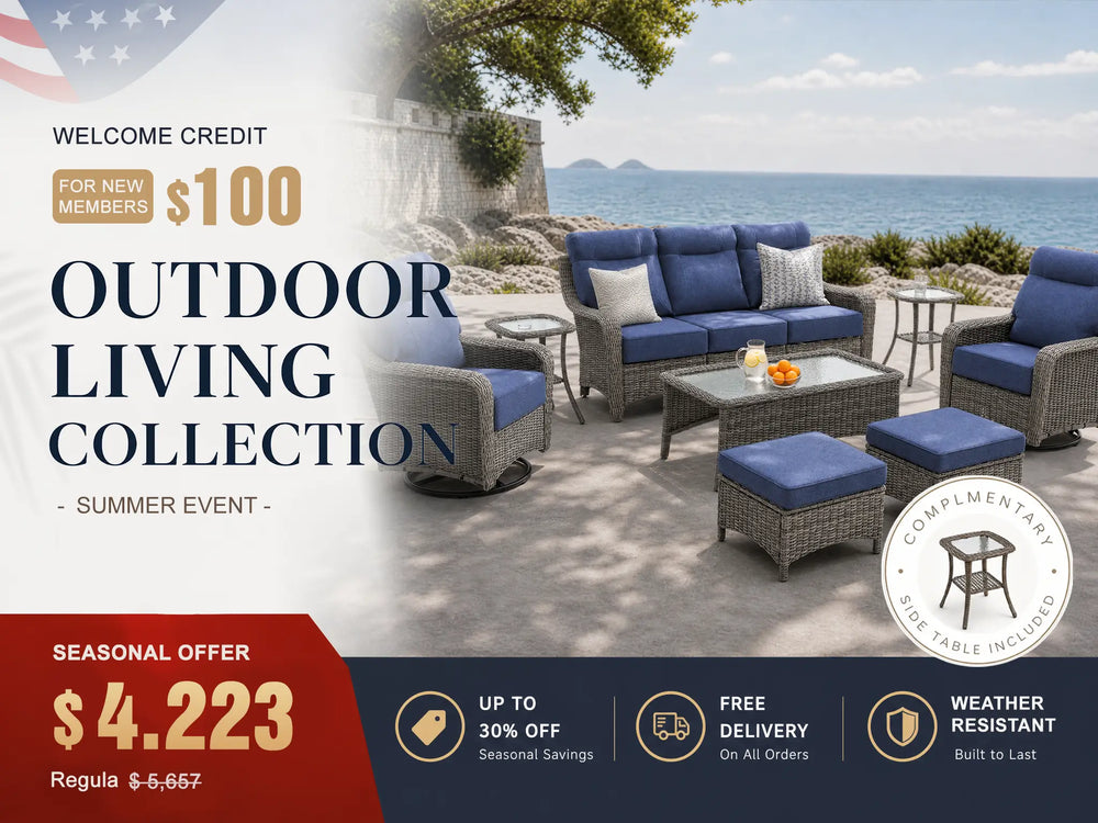 The Monolith 8-Piece Wicker Outdoor Sofa, Swivel Rocker & Table Set