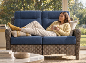 The Monolith Wicker Outdoor Loveseat & Swivel Rocker Set