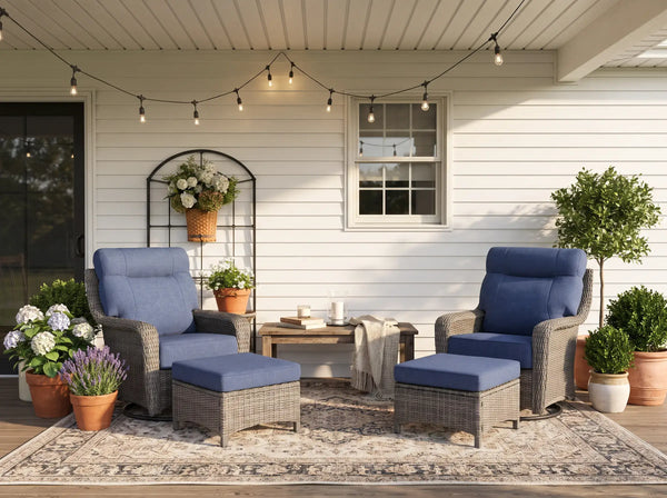 The Monolith 4-Piece Swivel Rocker & Ottoman Lounge Set