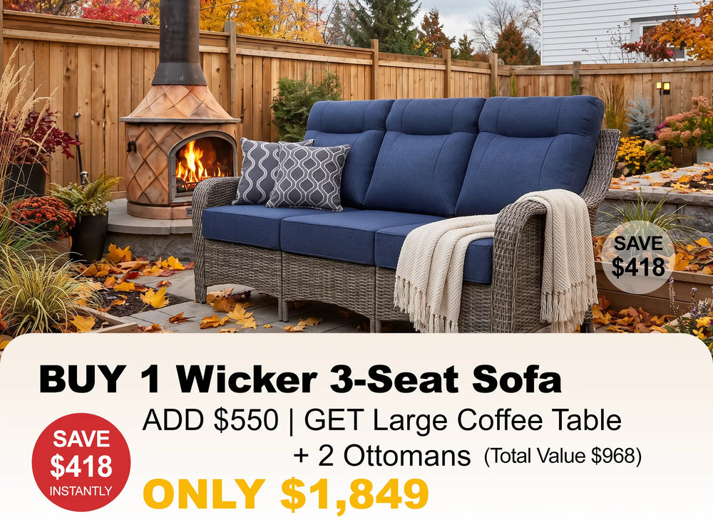 The Monolith Wicker Outdoor 3-Seat Sofa