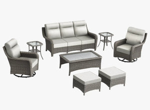 The Monolith 8-Piece Wicker Outdoor Sofa, Swivel Rocker & Table Set