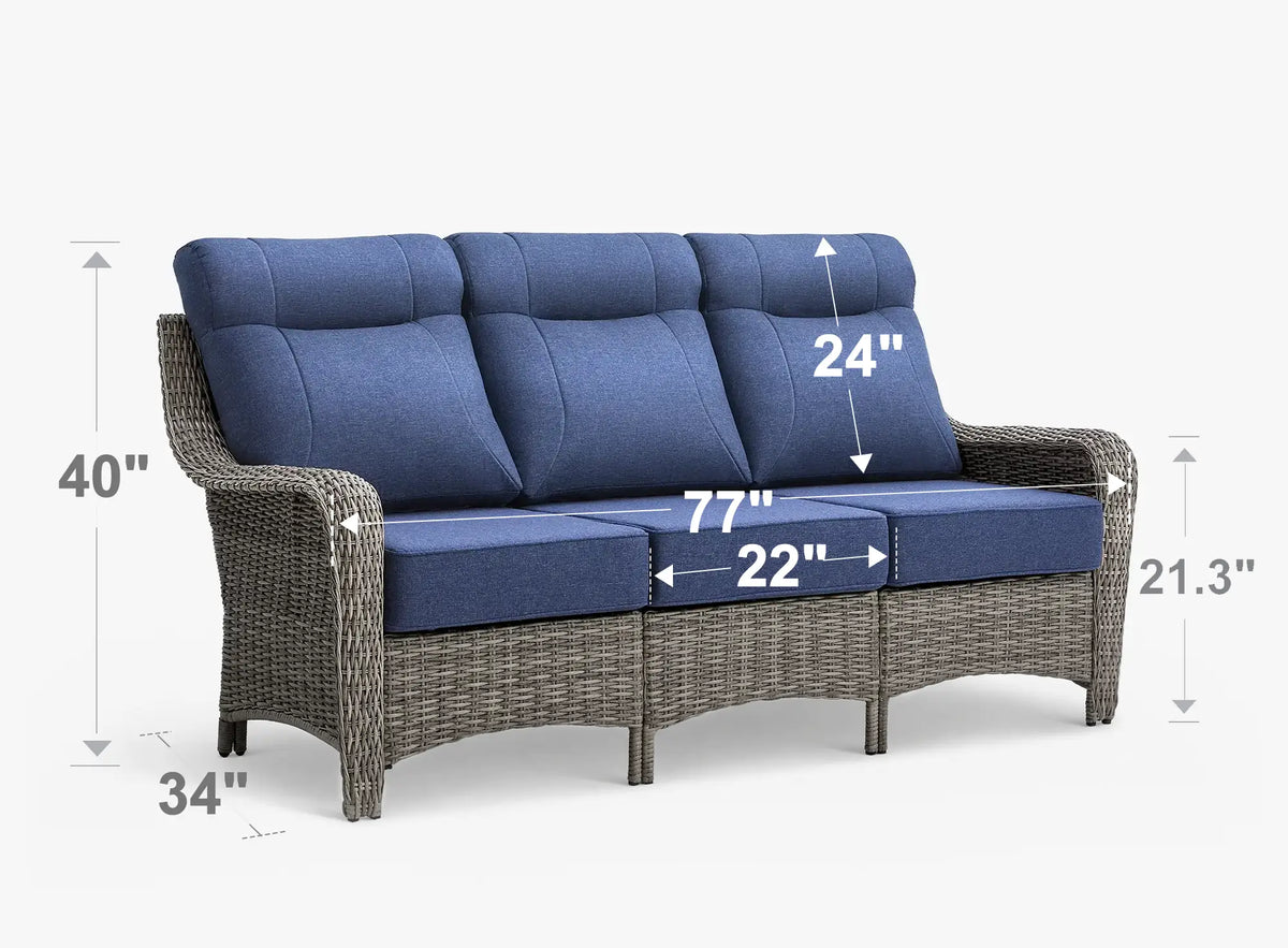 The Monolith Wicker Outdoor 3-Seat Sofa