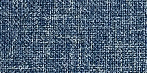 Close-up of OuterCraft ergonomic high-back outdoor cushion set in Blue weather-resistant Olefin fabric on minimalist wooden platform