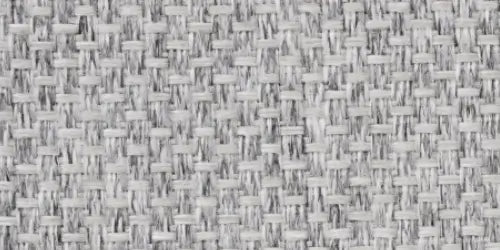 Close-up of OuterCraft ergonomic high-back outdoor cushion set in light gray weather-resistant Olefin fabric on minimalist wooden platform