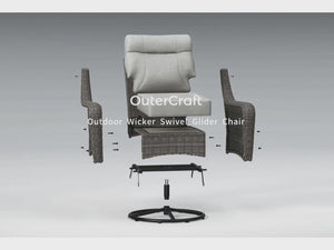 The Monolith Outdoor Swivel Rocker Chairs — 2-Piece Set