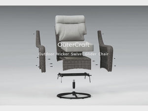 The Monolith 5-Piece Swivel Rocker & Ottoman Lounge Set