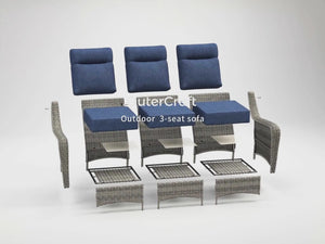 The Monolith Wicker Outdoor 3-Seat Sofa